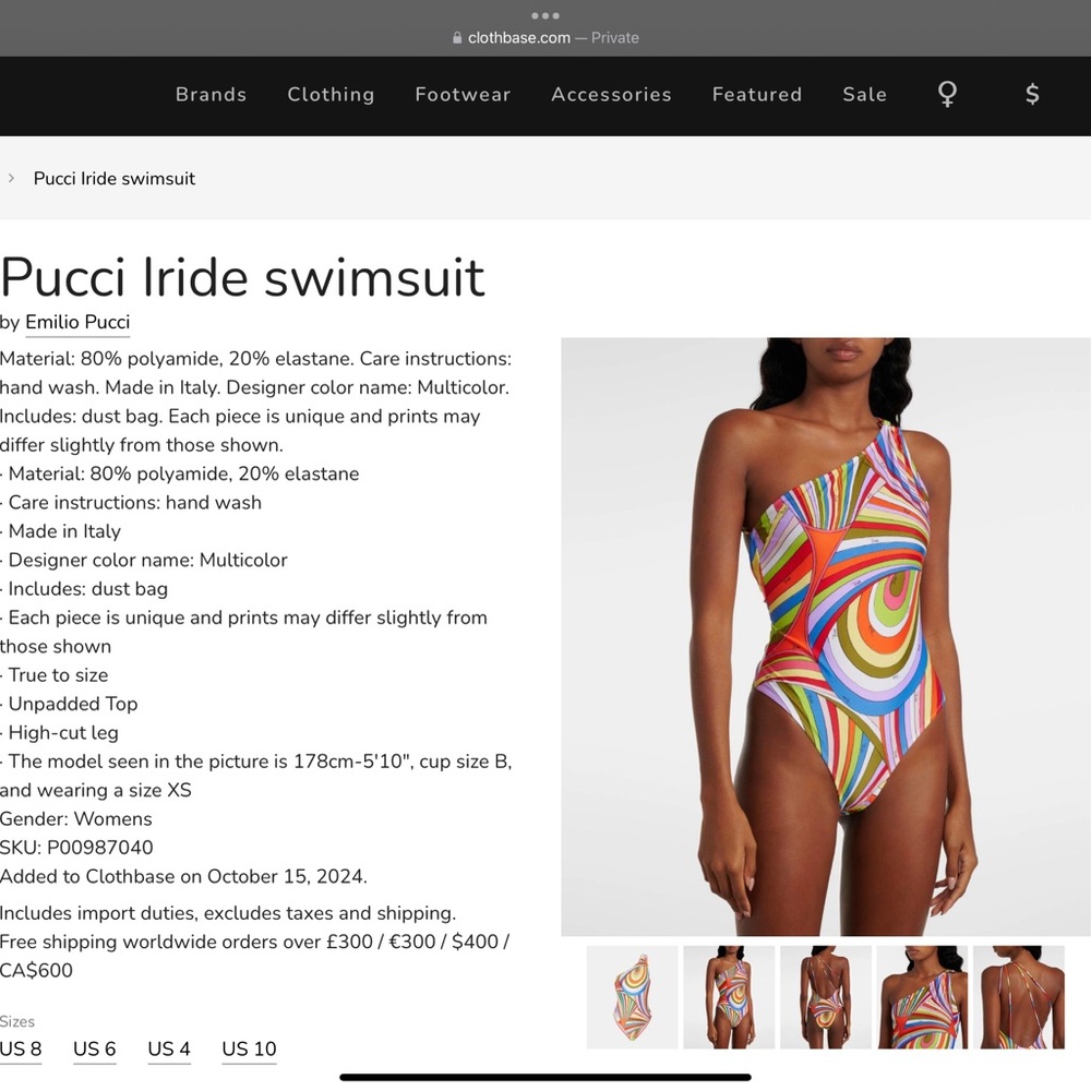 Emilio Pucci Swimsuit w/ Matching Wrap & Scarf 👙🏖️ - Picture 6 of 7